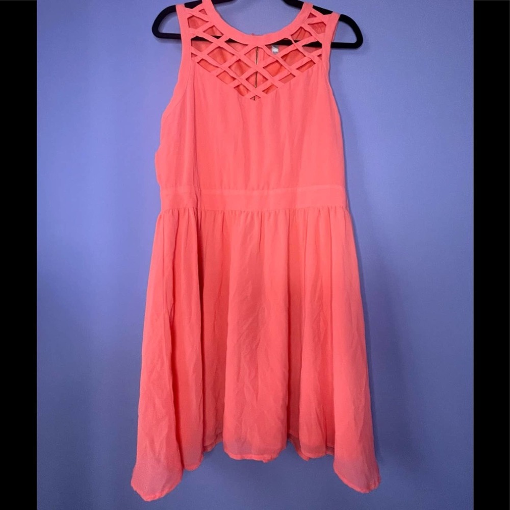 Xhilaration Coral Halter Dress (Size XL)